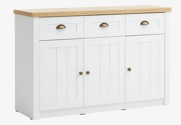 Credenza MARKSKEL 3 ante bianco/ color rovere