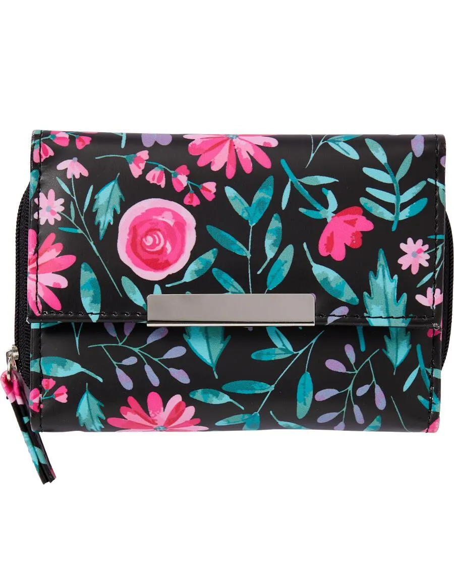 Geldbörse mit Blumen Janina, für 6 Karten