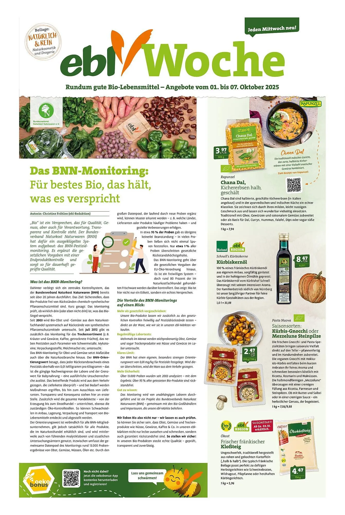 Ebl Naturkost Prospekt von 1. Oktober bis 7. Oktober 2025 - Prospekt seite 1