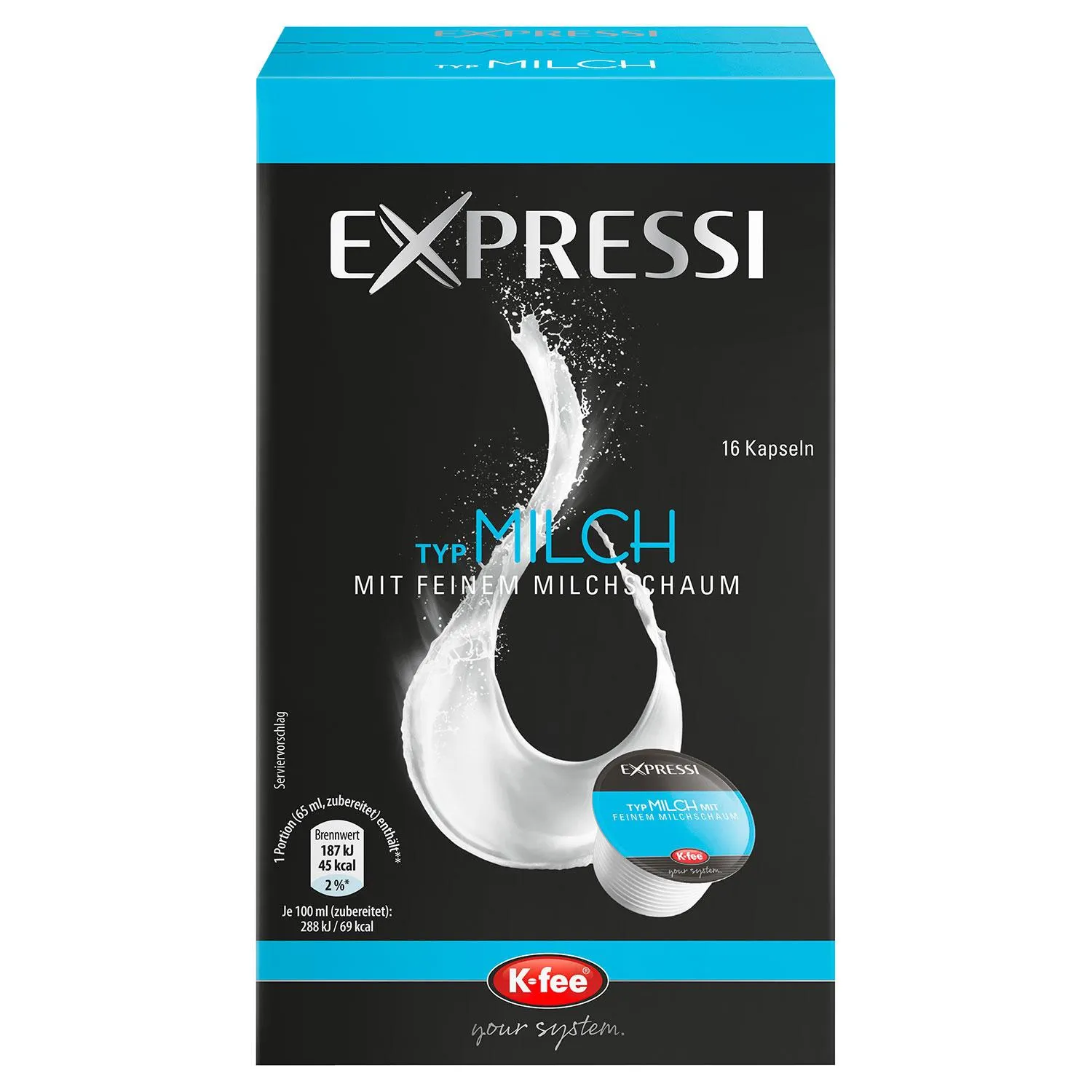 EXPRESSI Kaffeekapseln Milch 160 g