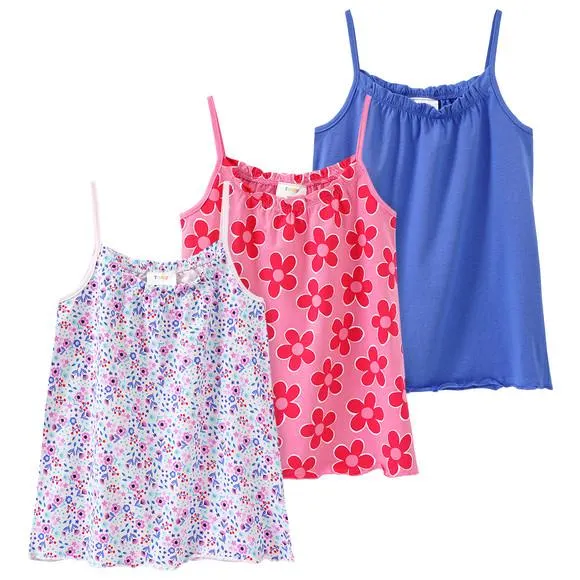 3 Mädchen Tops mit bunten Motiven