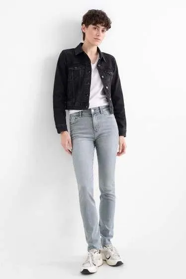 Slim jeans - mid-rise waist - shaping jeans - LYCRA®