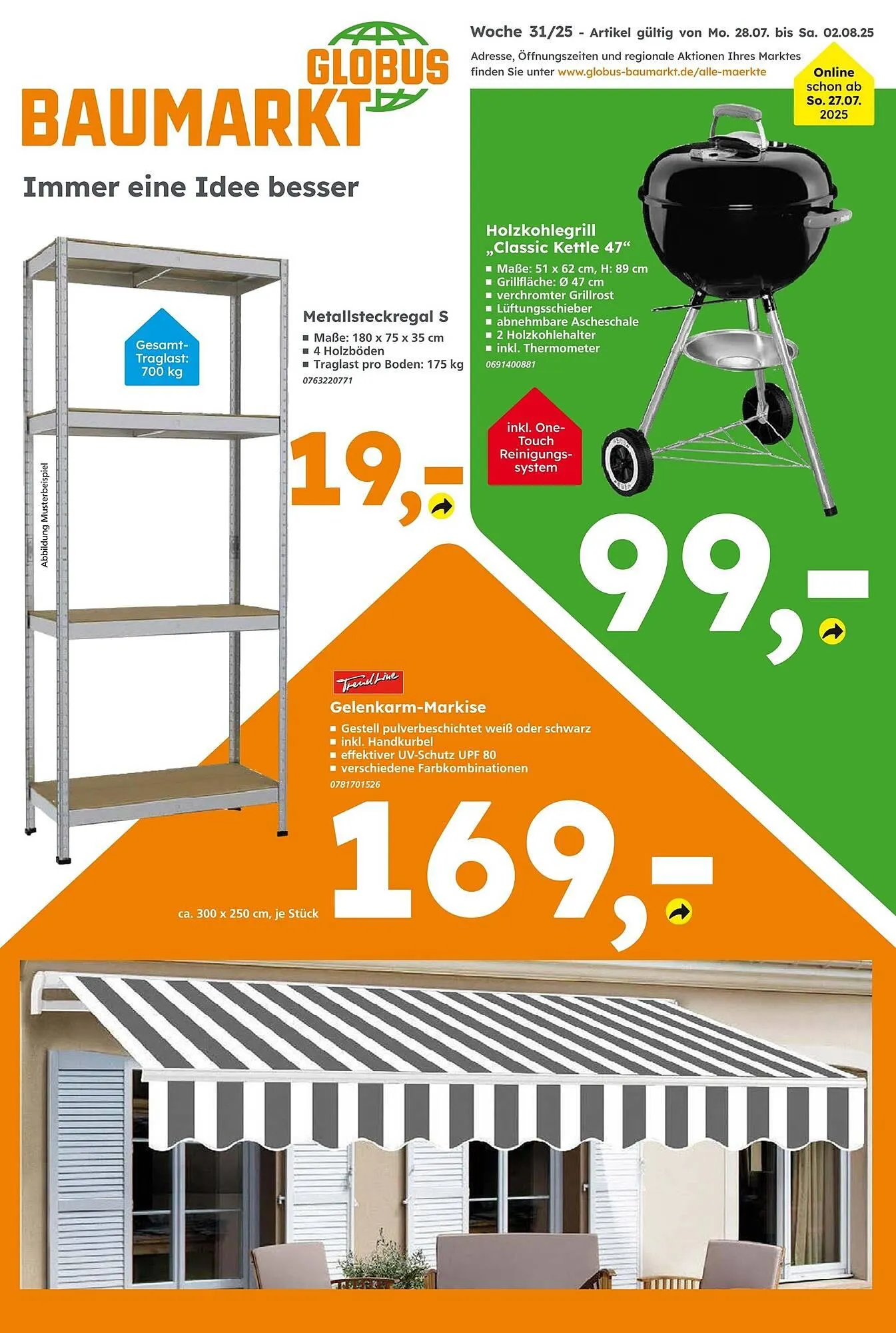 Globus Baumarkt Prospekt von 27. Juli bis 2. August 2025 - Prospekt seite 1