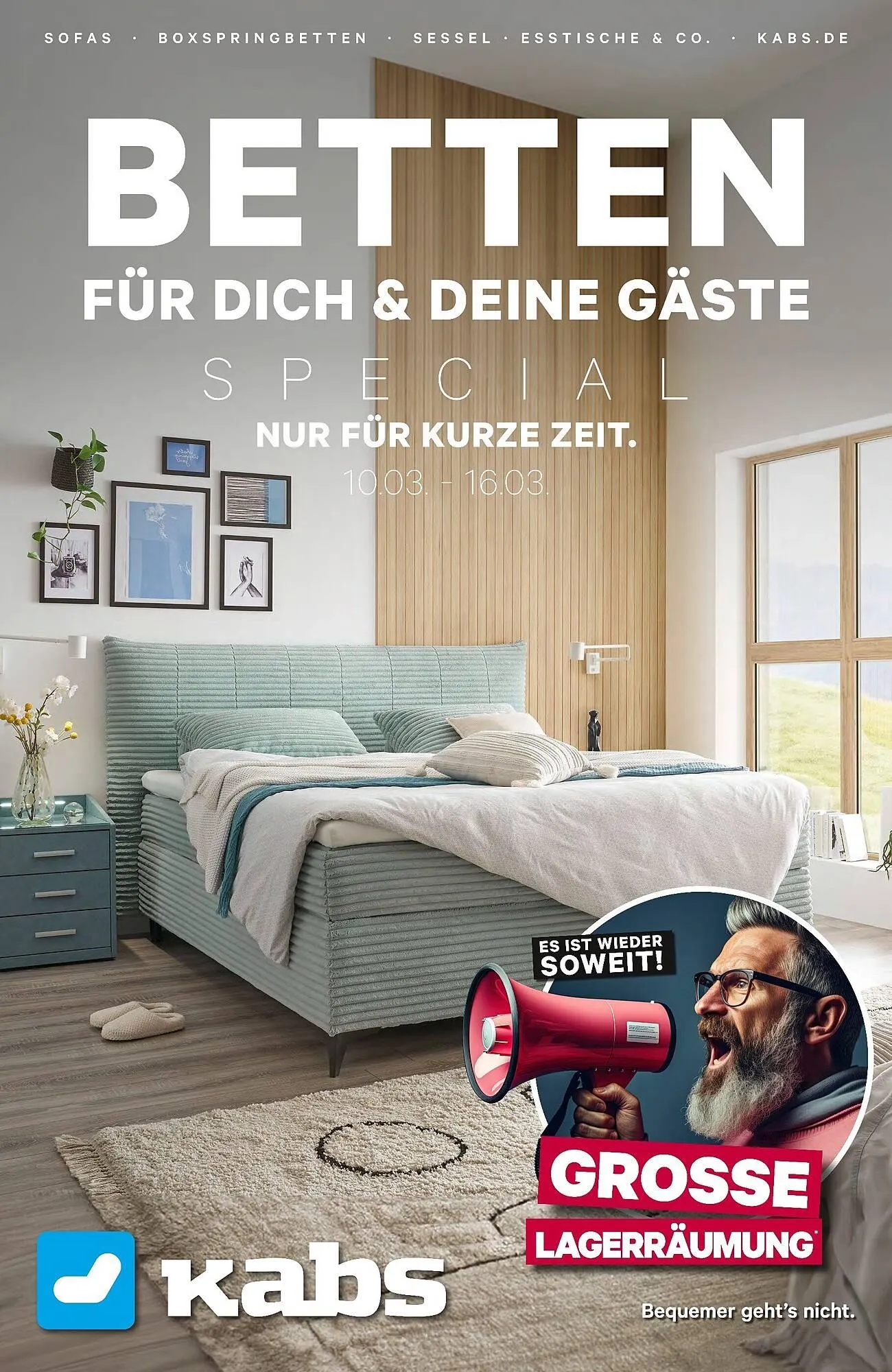 Kabs Polsterwelt Prospekt von 10. März bis 16. März 2025 - Prospekt seite 1