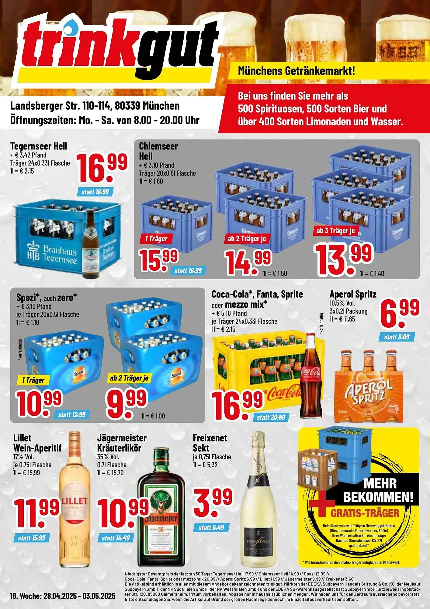 trinkgut Prospekt von 28. April bis 3. Mai 2025 - Prospekt seite 1