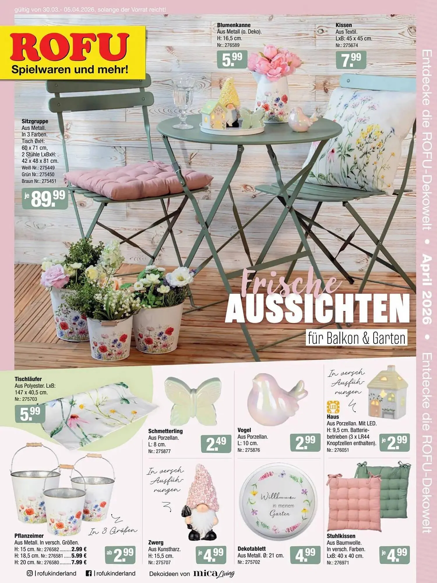 Rofu Kinderland Prospekt von 29. März bis 5. April 2026 - Prospekt seite 1