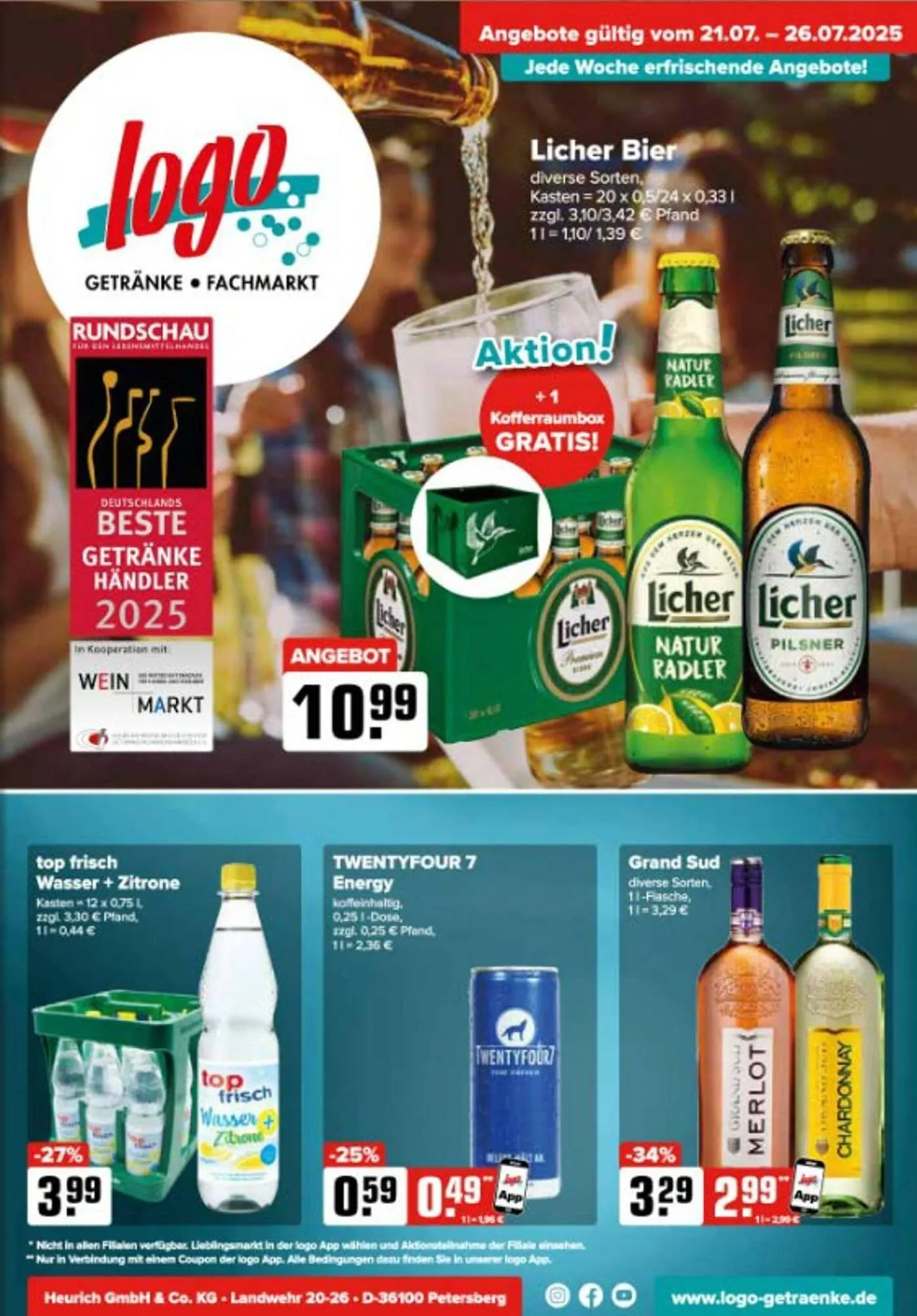 Logo Getränkemarkt Prospekt von 22. Juli bis 26. Juli 2025 - Prospekt seite 1