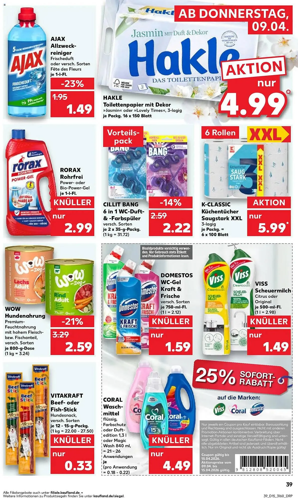 Kaufland Prospekt von 9. April bis 15. April 2026 - Prospekt seite 39