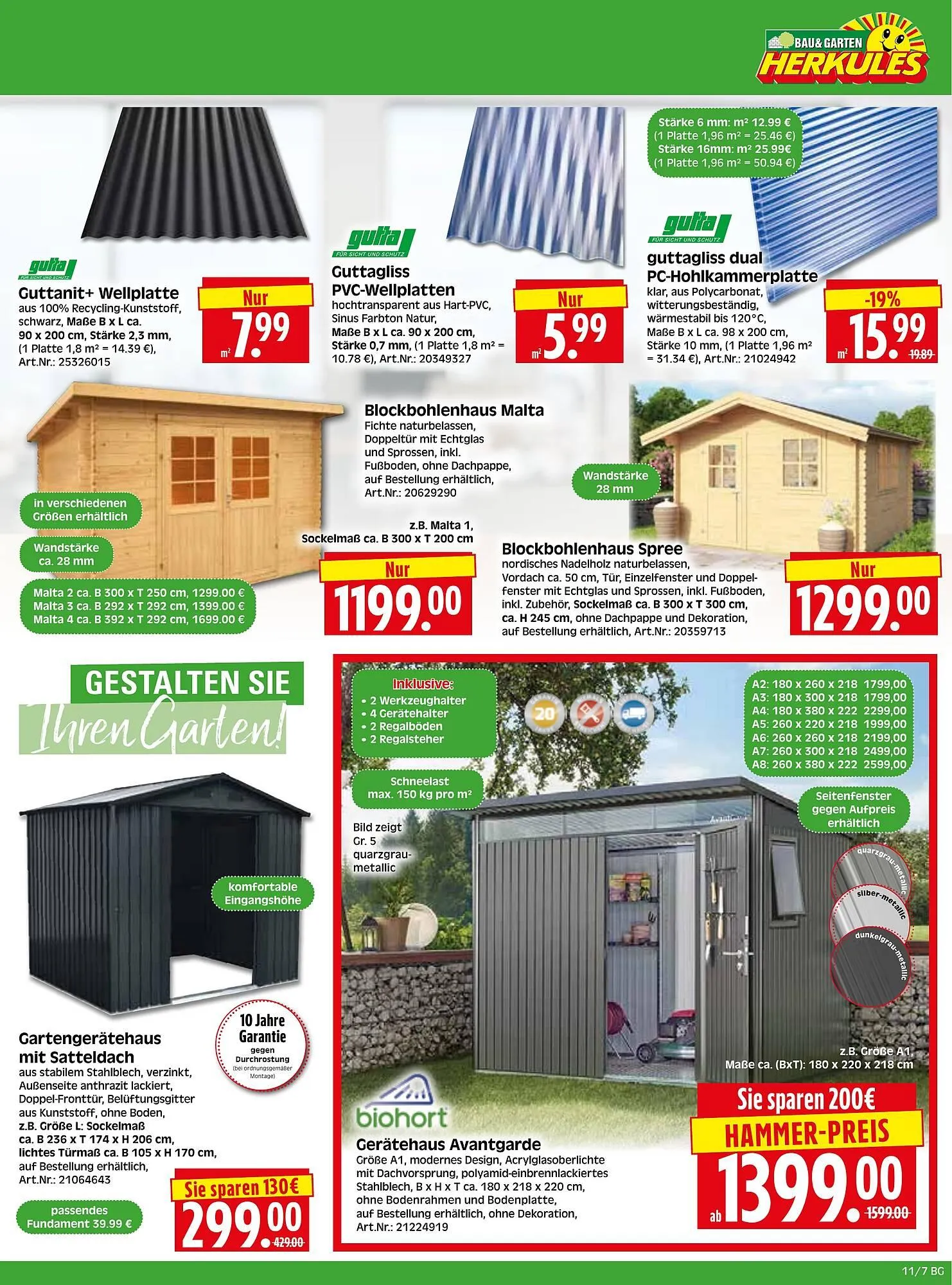 Herkules Baumarkt Prospekt von 9. März bis 14. März 2026 - Prospekt seite 7