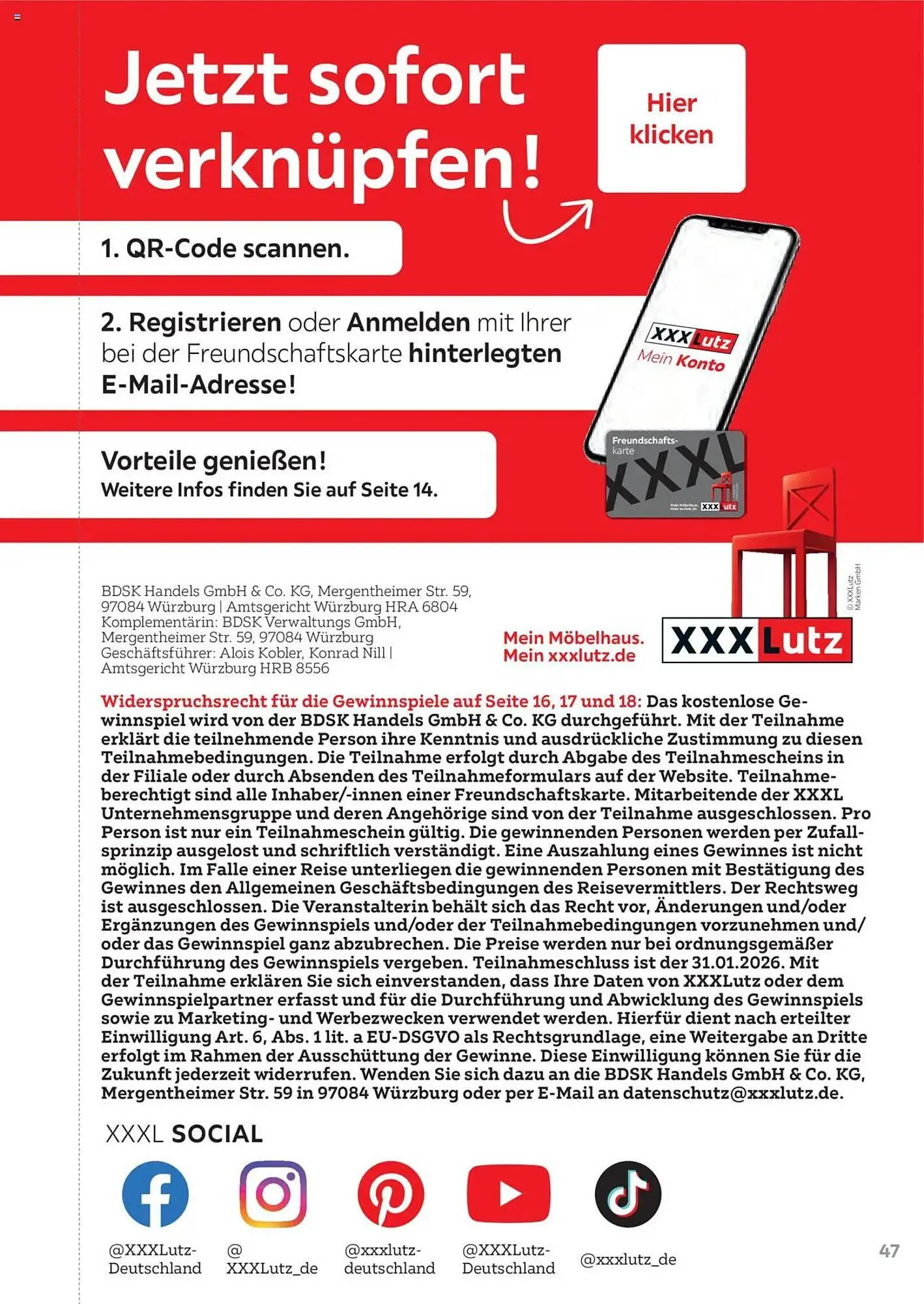 XXXLutz Prospekt von 1. August bis 31. Januar 2026 - Prospekt seite 47
