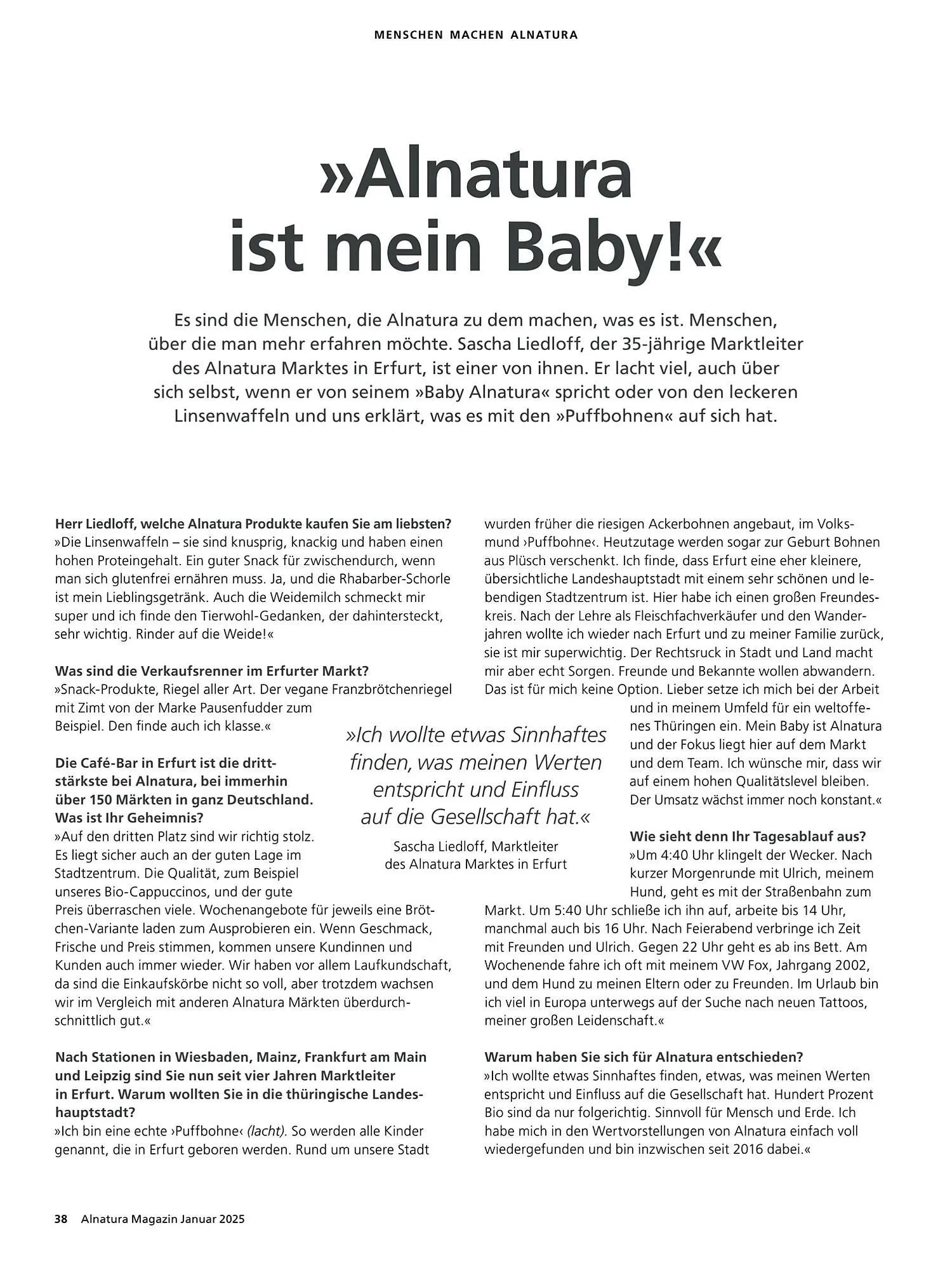 Alnatura Prospekt von 8. Januar bis 1. Februar 2025 - Prospekt seite 38