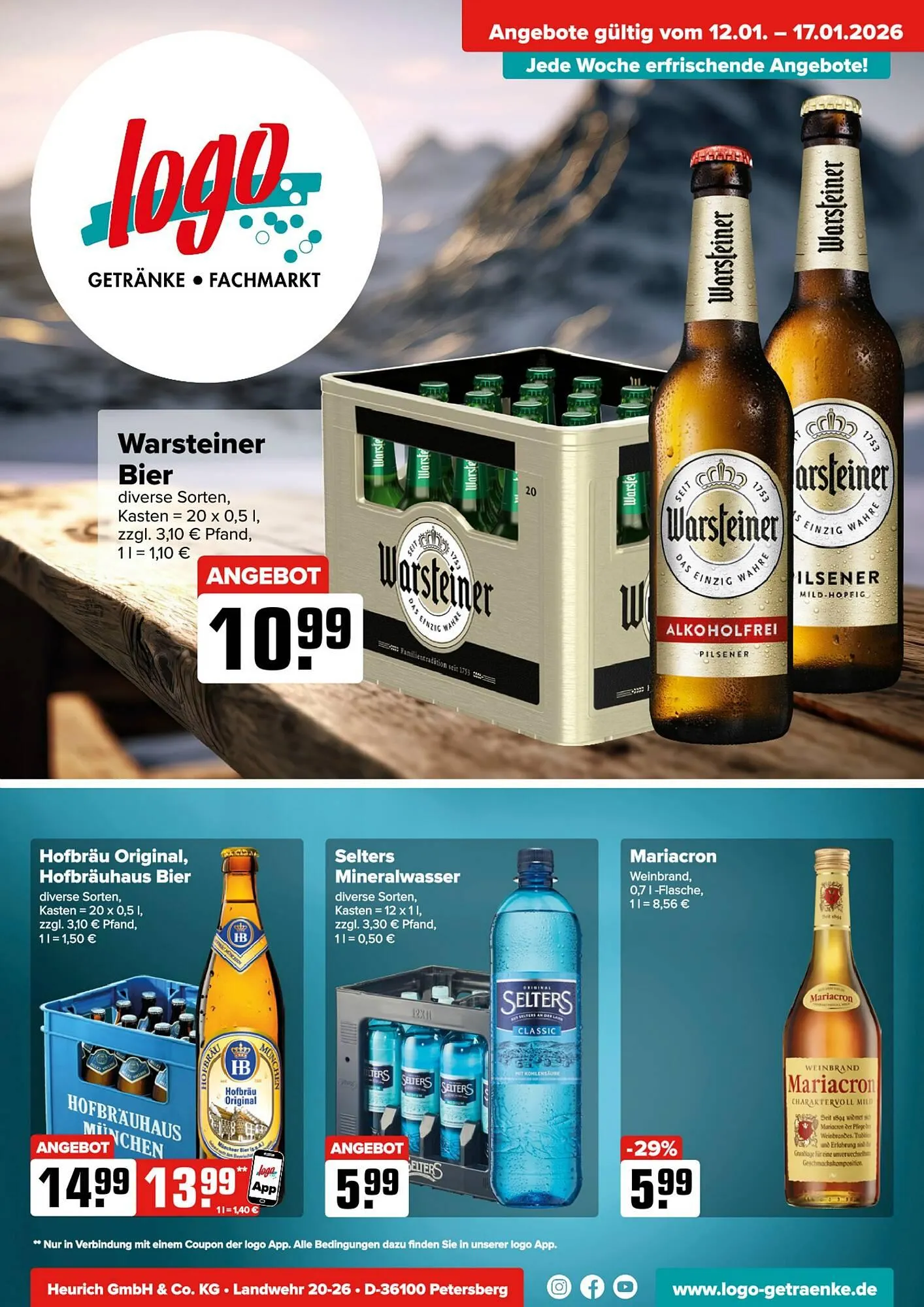 Logo Getränkemarkt Prospekt von 12. Januar bis 17. Januar 2026 - Prospekt seite 1