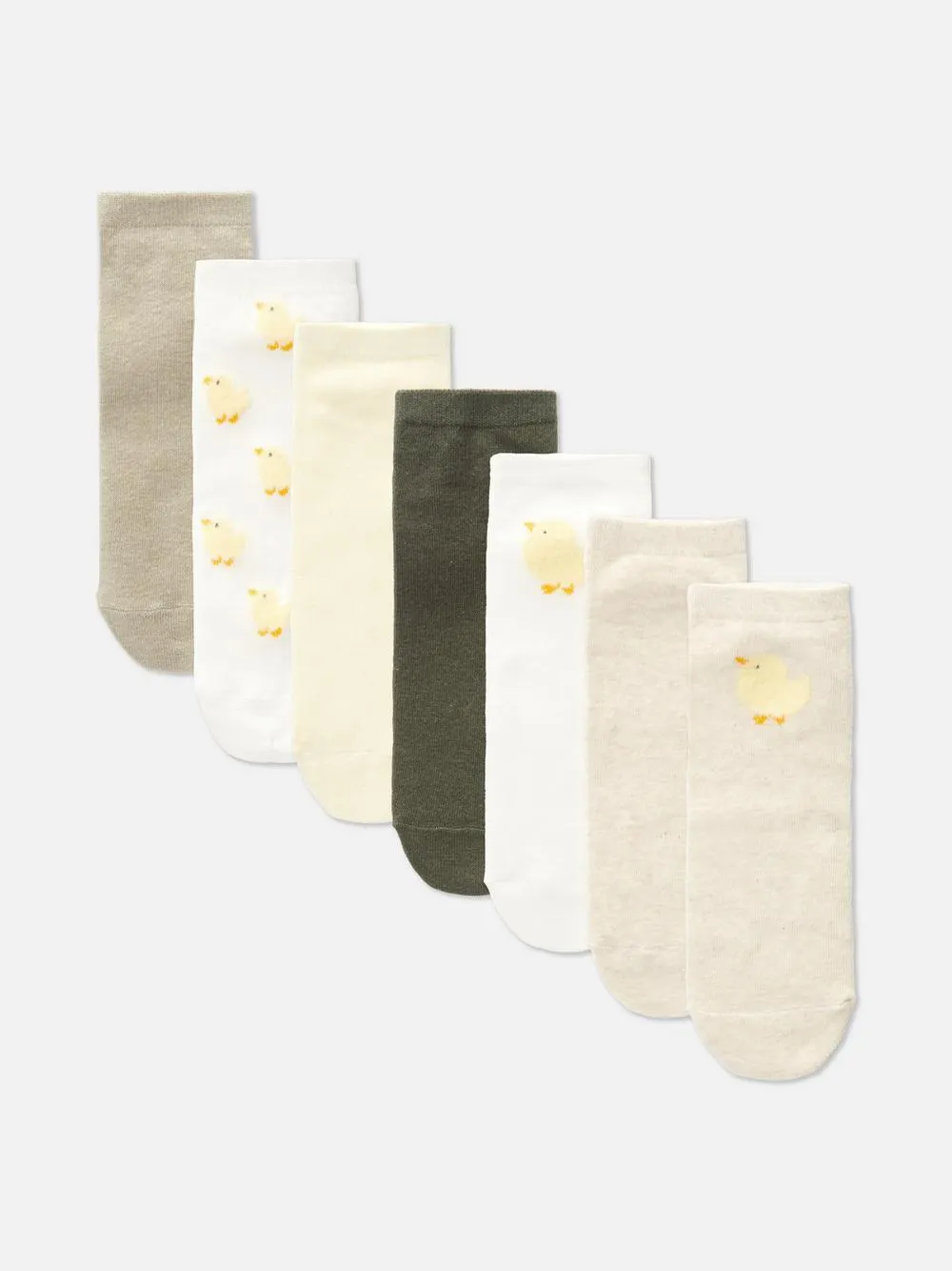 Sneakersocken mit Kükenmuster, 7er-Pack