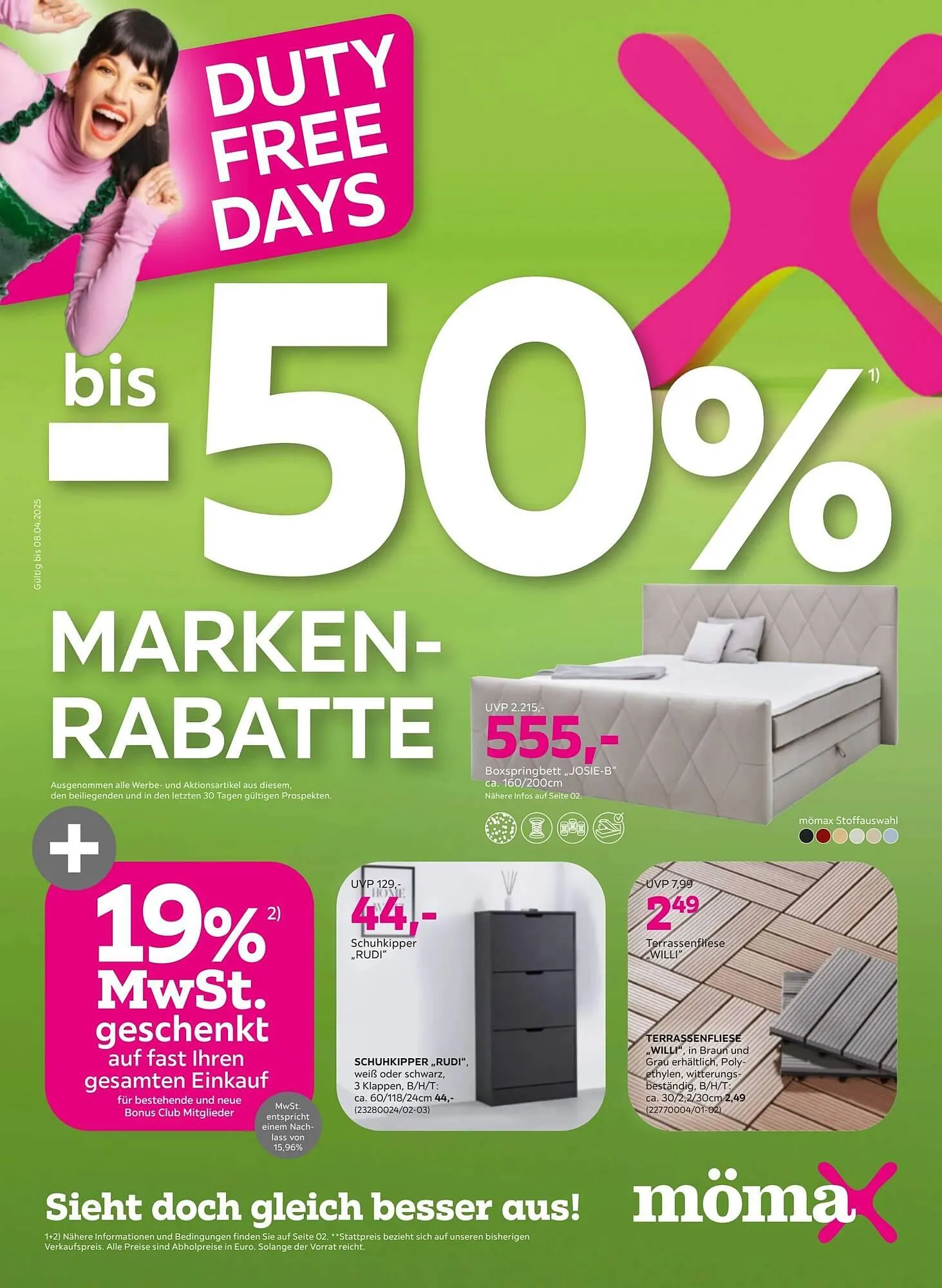 Mömax Prospekt von 31. März bis 9. April 2025 - Prospekt seite 1