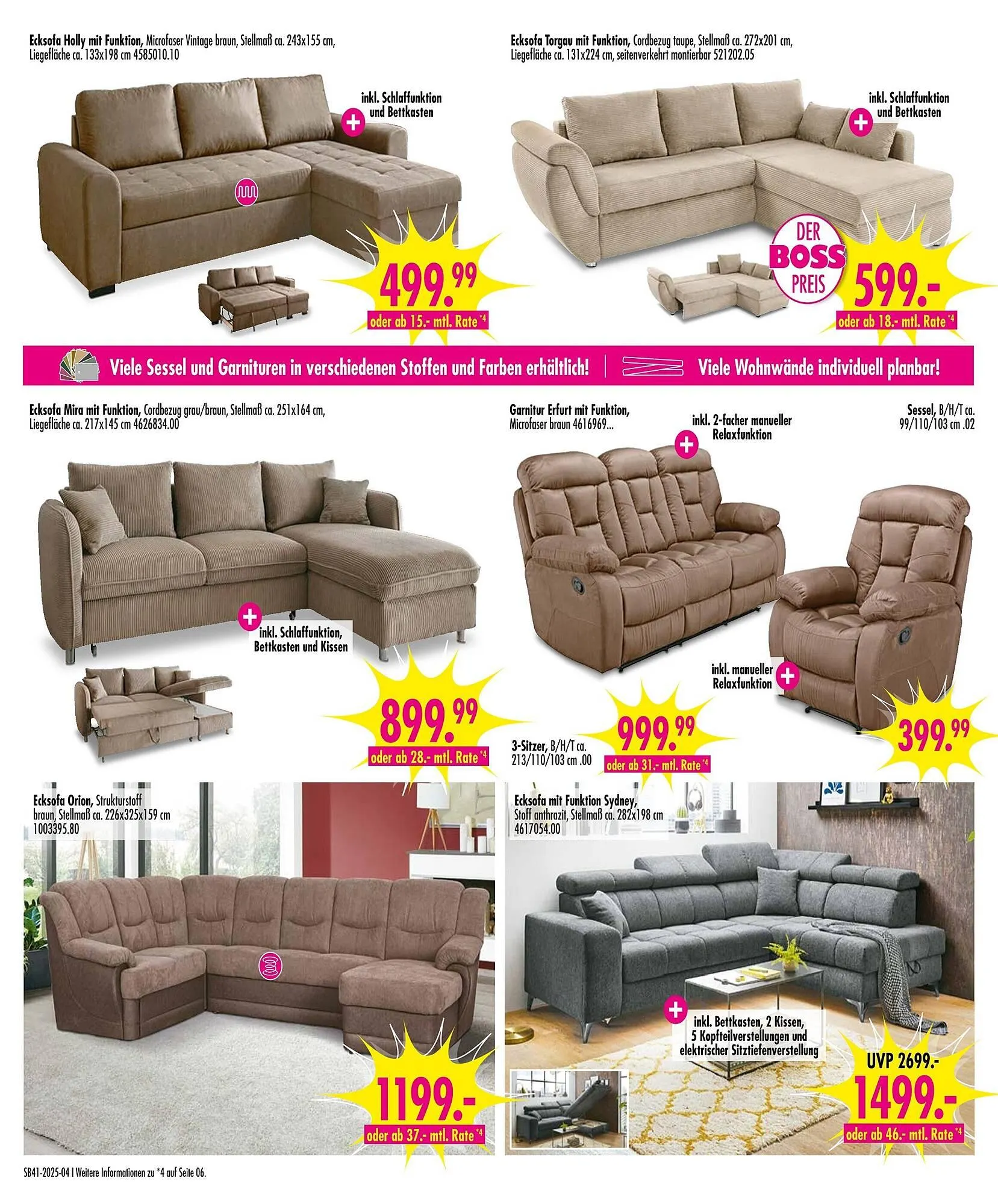 Möbel Boss Prospekt von 4. Oktober bis 10. Oktober 2025 - Prospekt seite 4