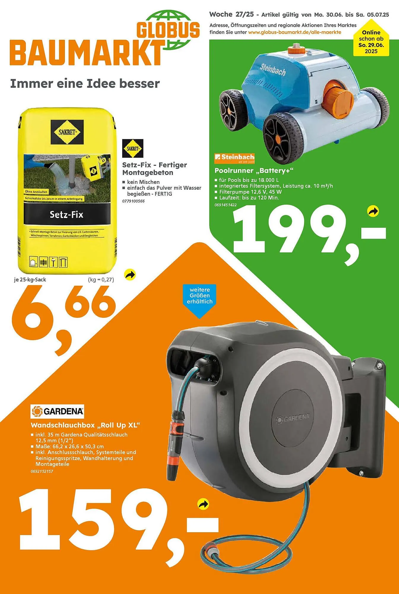 Globus Baumarkt Prospekt von 30. Juni bis 5. Juli 2025 - Prospekt seite 1