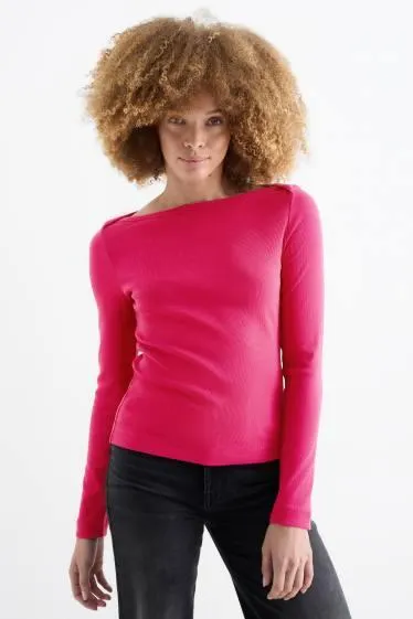 Long sleeve top - slim fit - ribbed