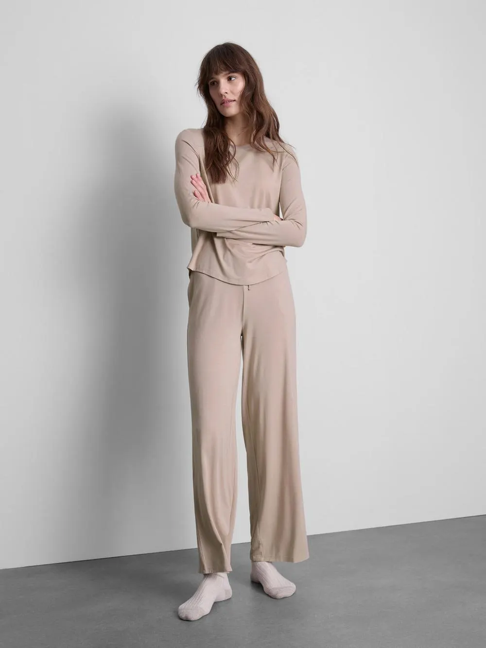 Langärmeliges Schlafshirt