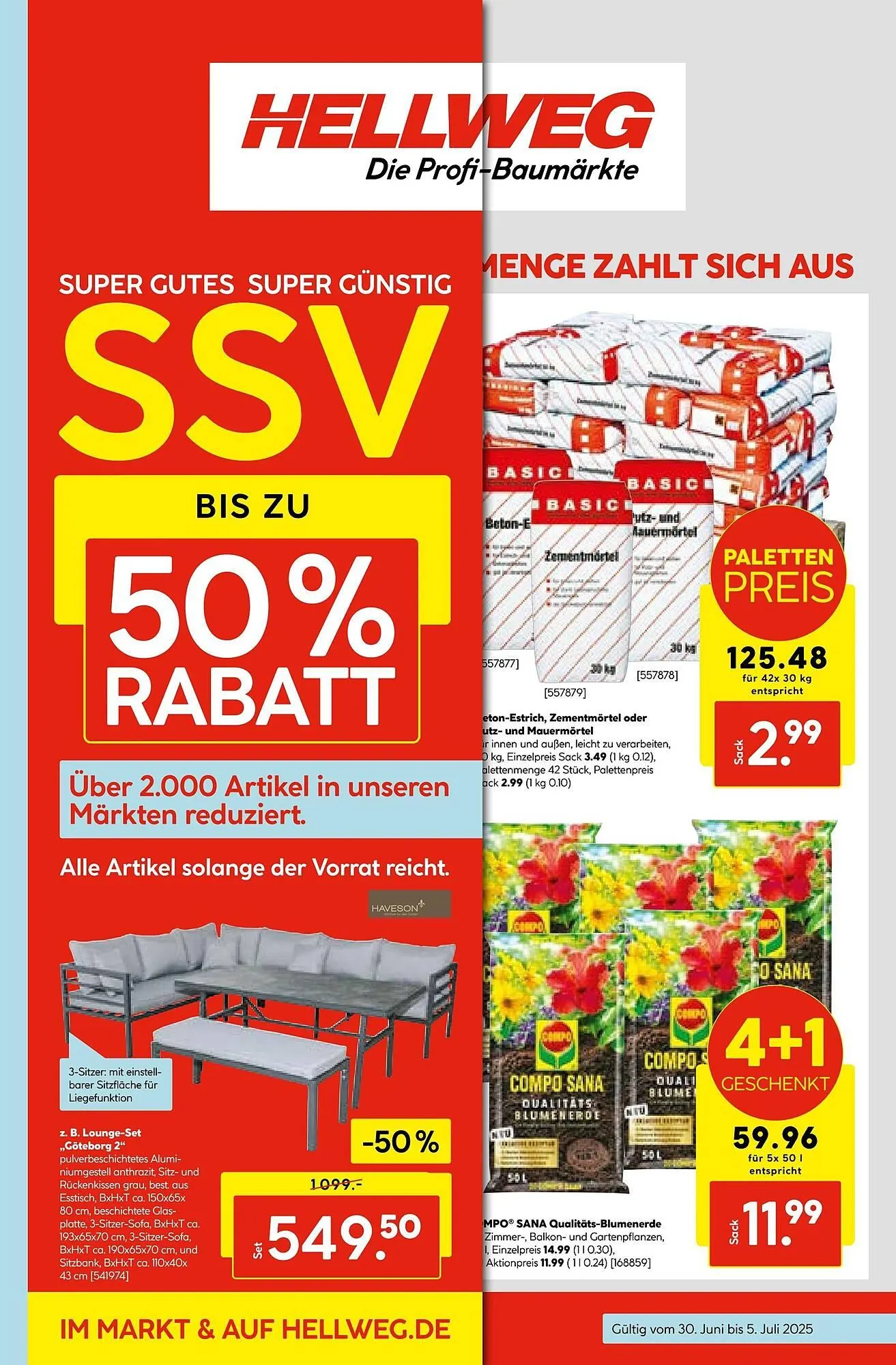 Hellweg Prospekt von 30. Juni bis 5. Juli 2025 - Prospekt seite 1