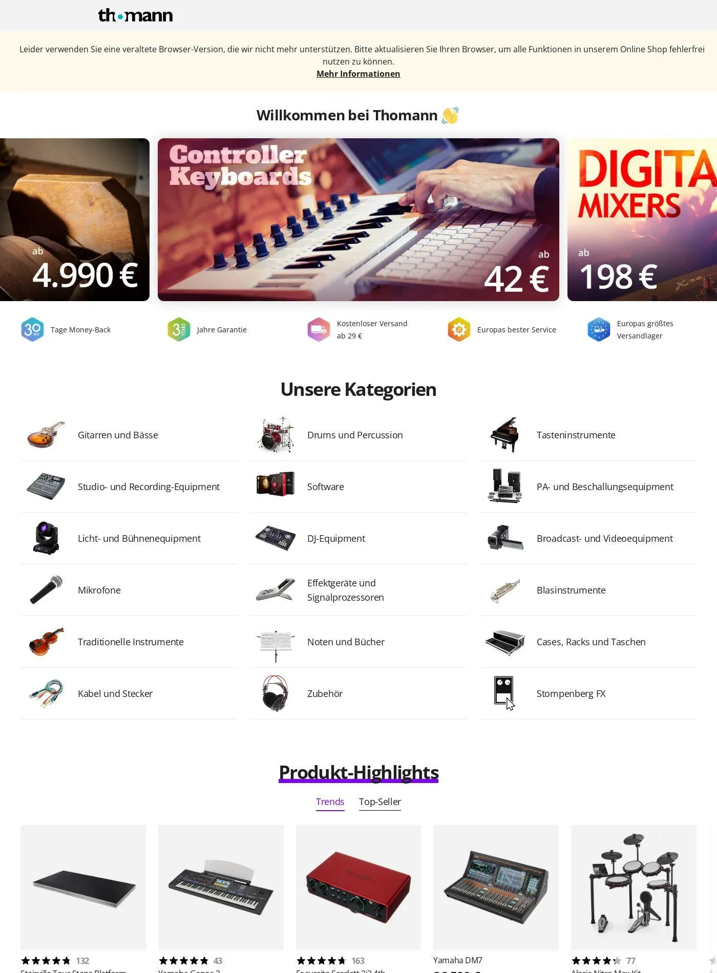 Thomann Aktueller Prospekt von 28. Juli bis 6. August 2025 - Prospekt seite 1