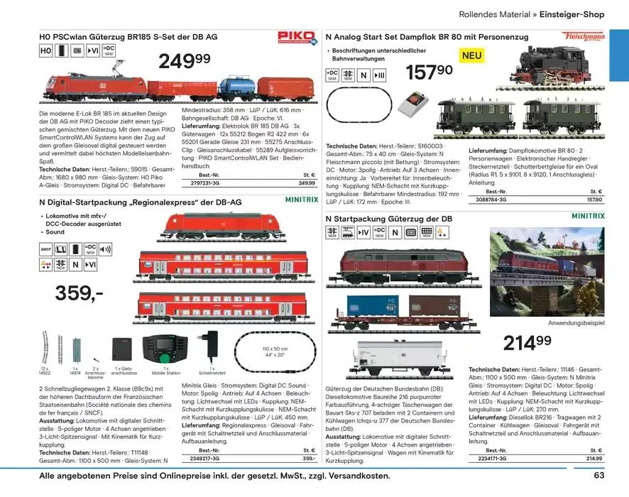Modellbahn Katalog von 29. Oktober bis 31. Dezember 2025 - Prospekt seite 65