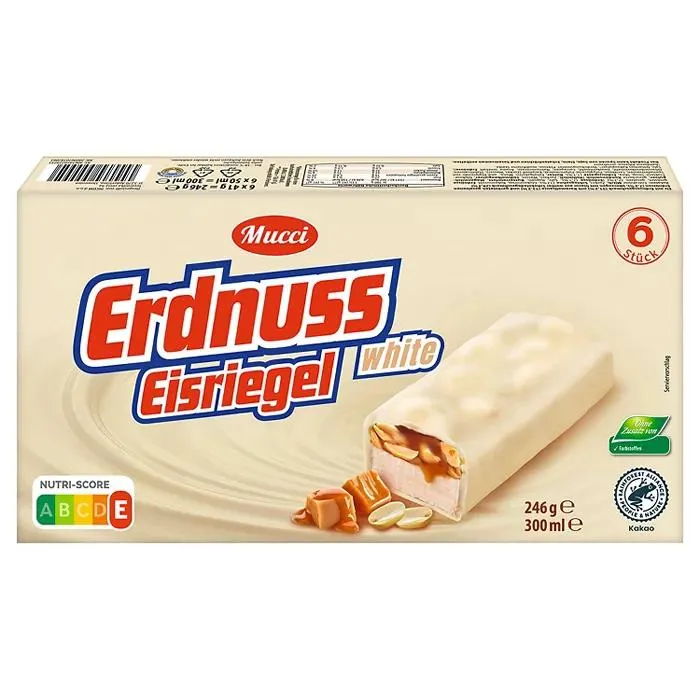 MUCCI Eisriegel 246 g, Erdnuss weiß