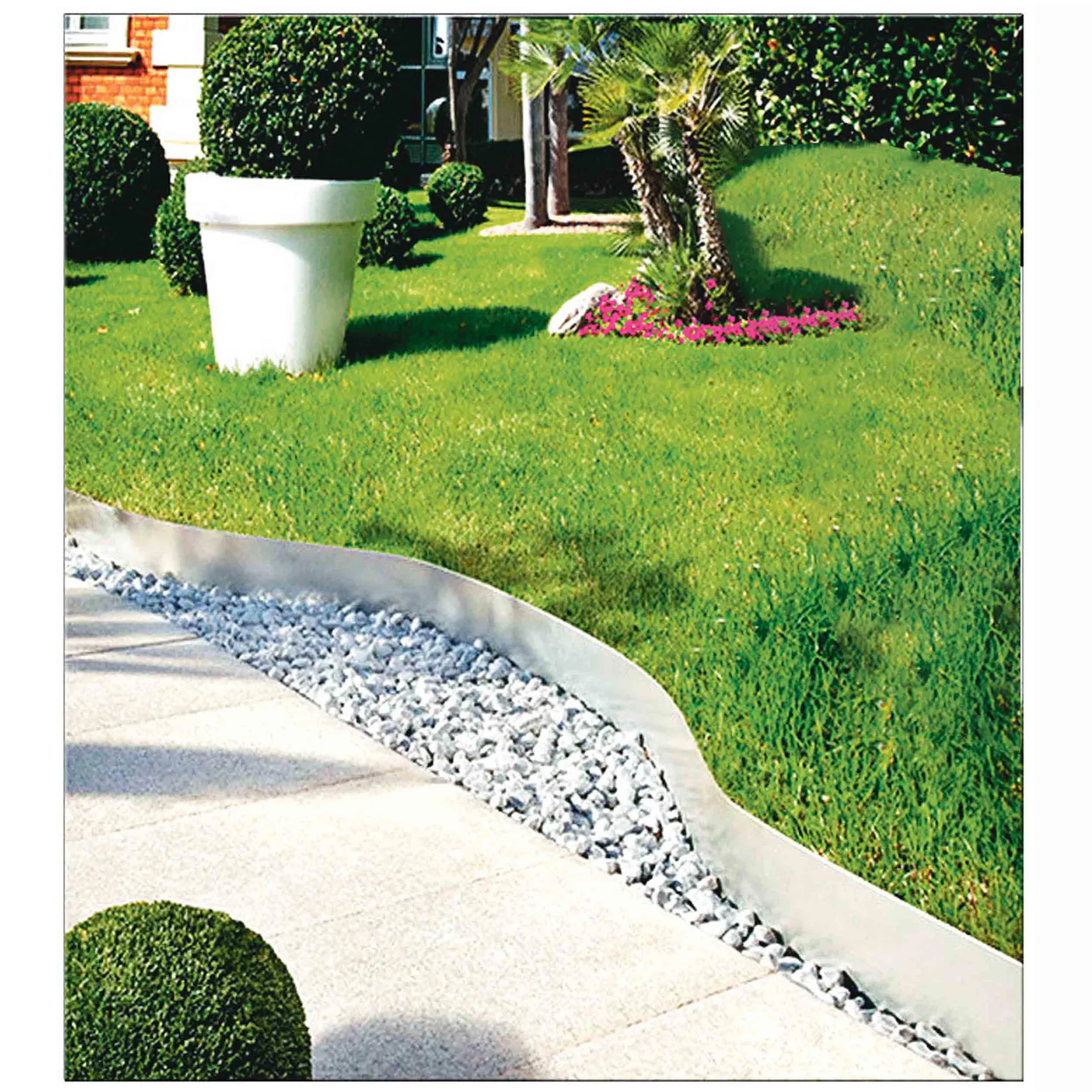 Rasenkantenprofile Stahl 4er Set 119,5 x 13 cm