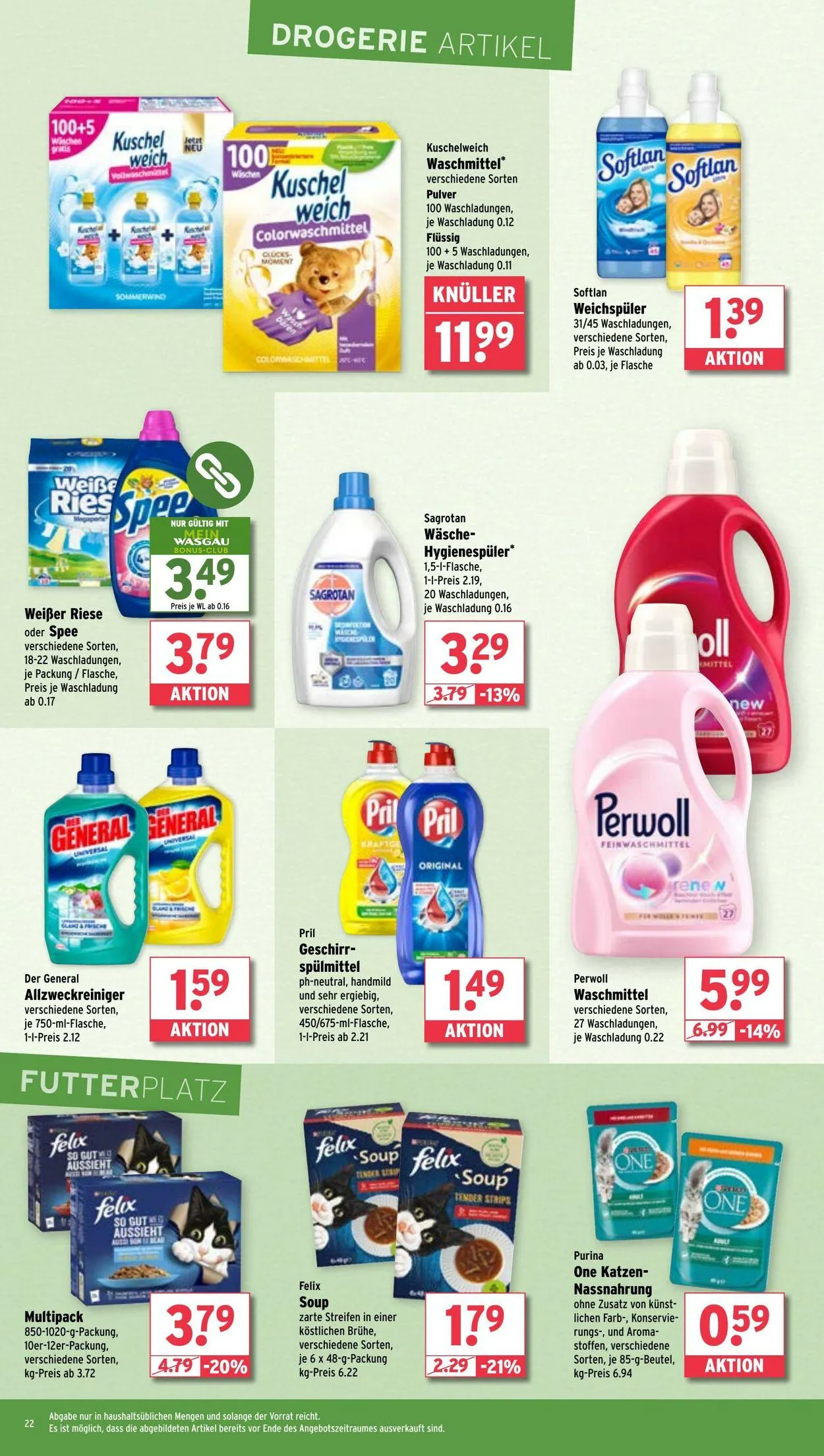 Wasgau von 9. Juni bis 14. Juni 2025 - Prospekt seite 22