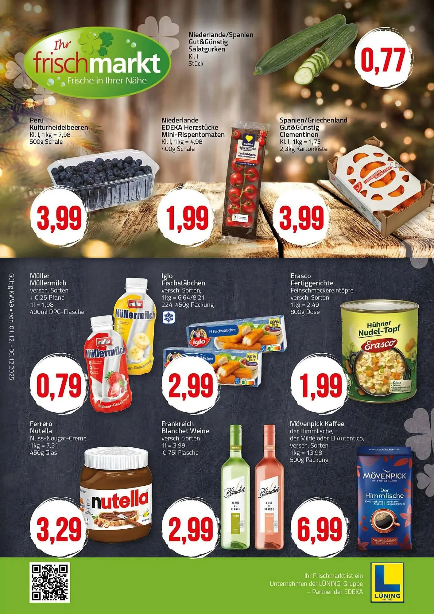 Ihr Frischmarkt Prospekt von 1. Dezember bis 6. Dezember 2025 - Prospekt seite 1