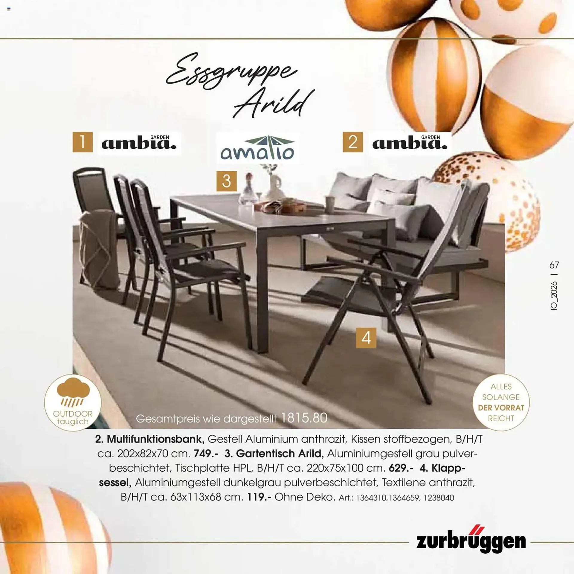 Zurbrüggen Prospekt von 23. März bis 11. April 2026 - Prospekt seite 67