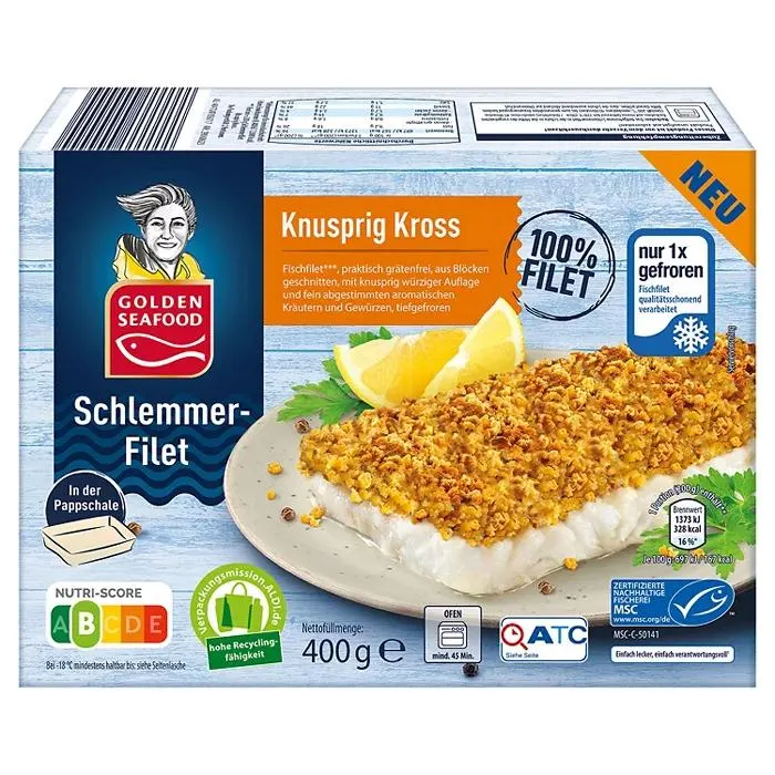 GOLDEN SEAFOOD Schlemerfilet 400 g, Knusprig kross