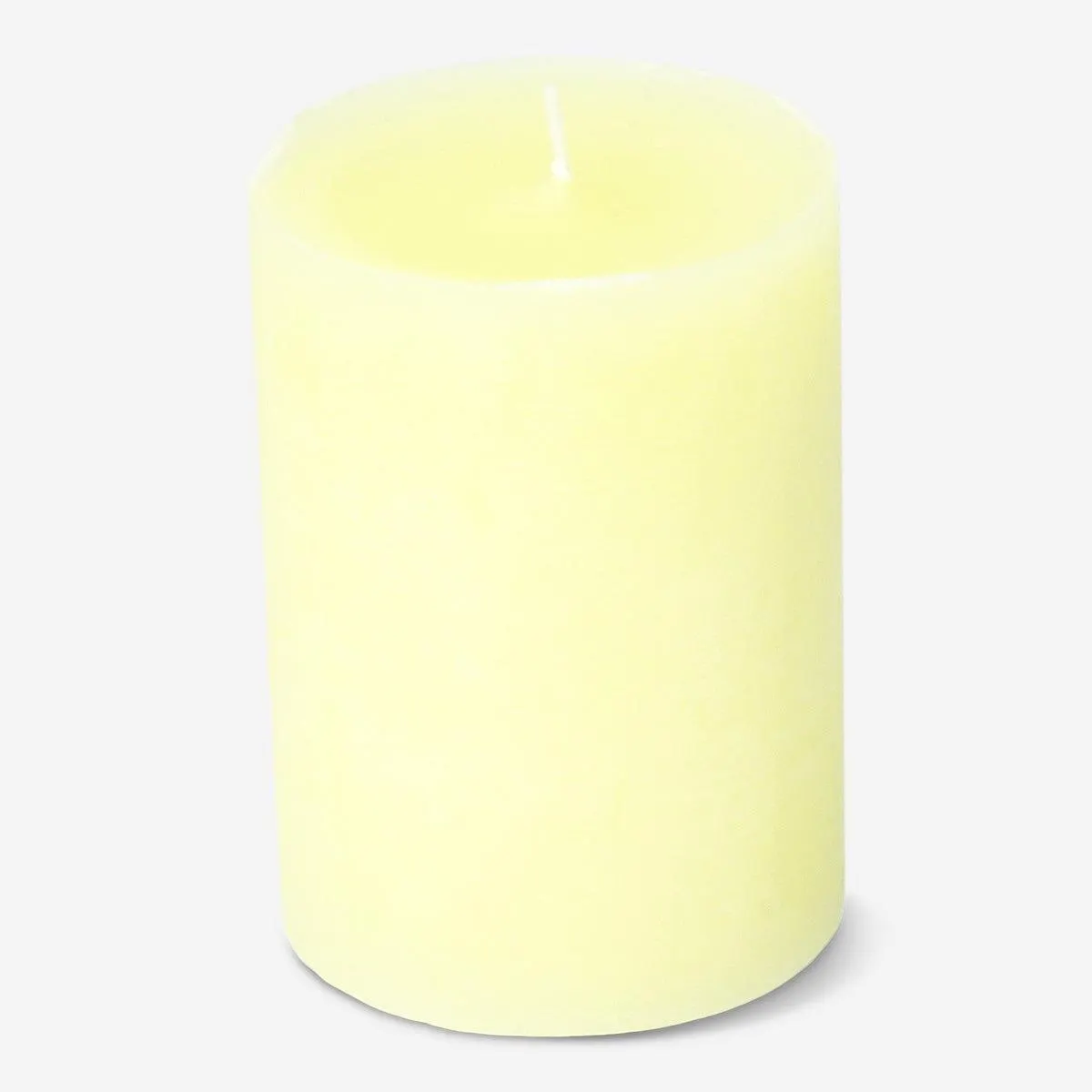 Rustic yellow pillar candle - 8 cm