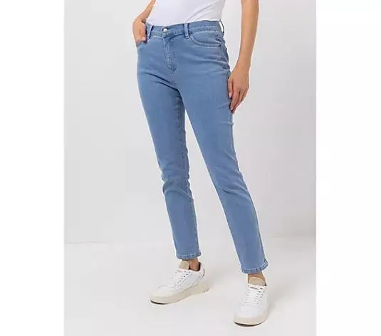 DENIM & CO. Jeans 4-Pocket-Style knöchellang Gesäßtaschen
