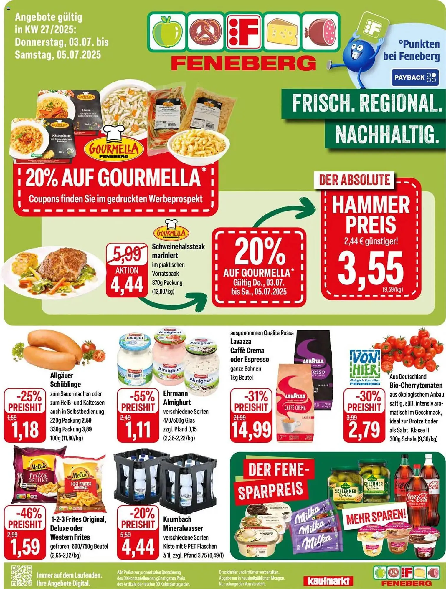 Feneberg Prospekt von 3. Juli bis 5. Juli 2025 - Prospekt seite 1