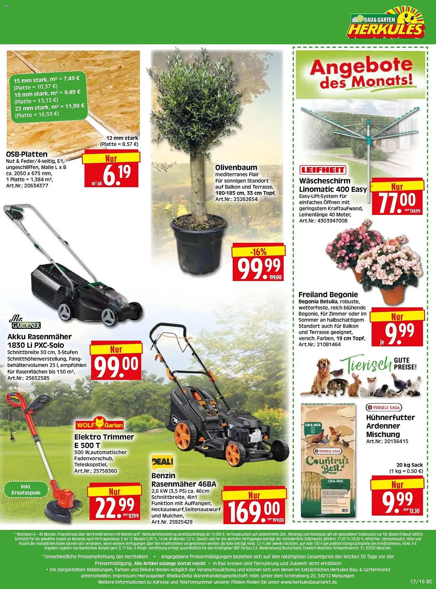 Herkules Baumarkt Prospekt von 20. April bis 25. April 2026 - Prospekt seite 16