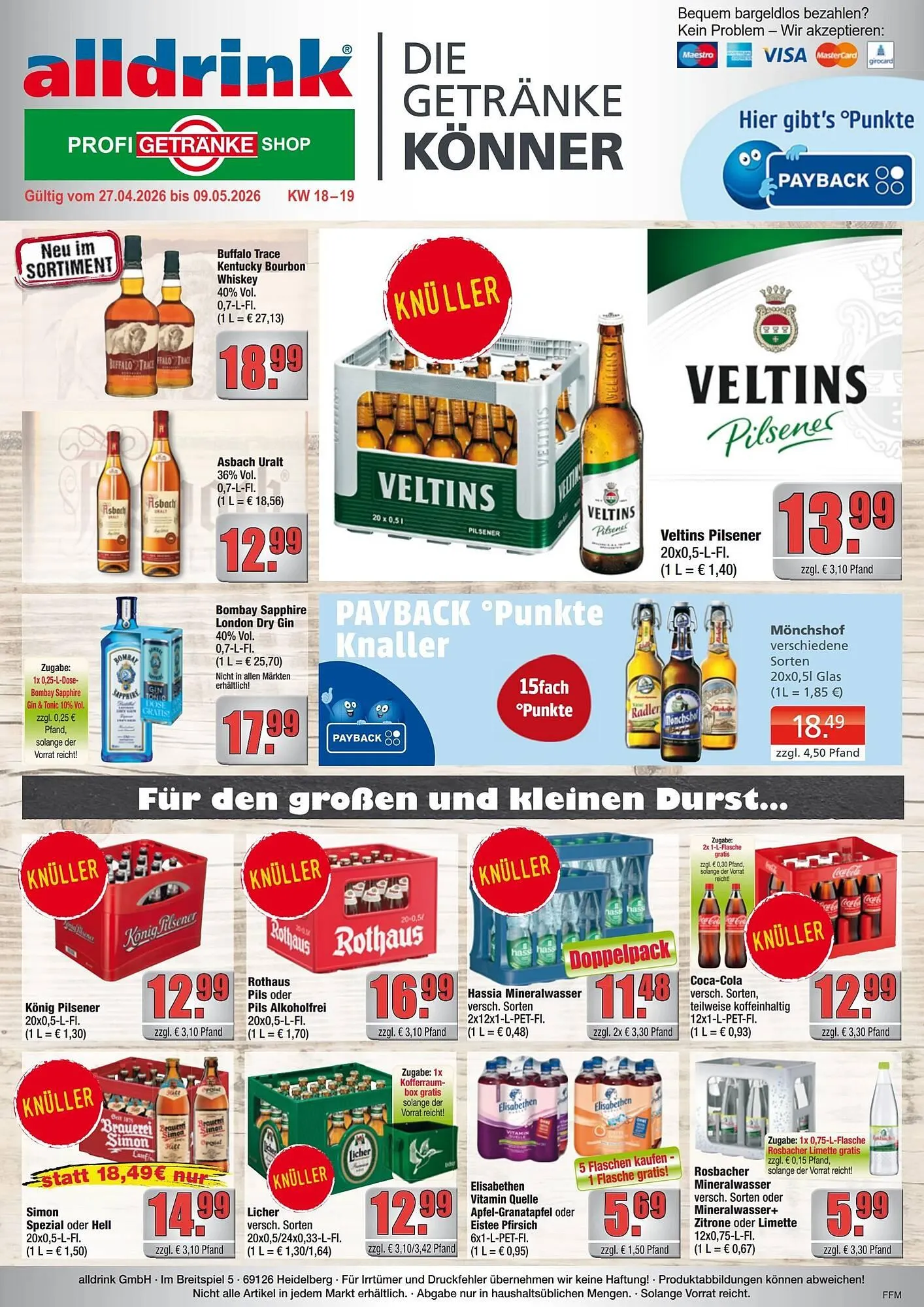 Alldrink Prospekt von 27. April bis 10. Mai 2026 - Prospekt seite 1