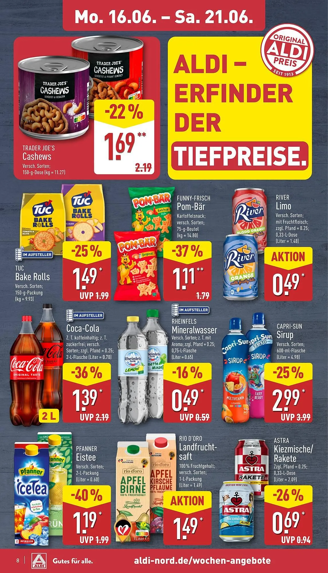 Aldi Nord Prospekt von 16. Juni bis 21. Juni 2025 - Prospekt seite 8