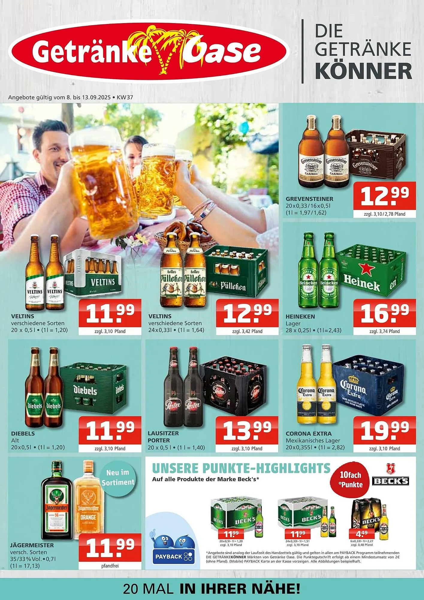 Getränke Oase Prospekt von 8. September bis 13. September 2025 - Prospekt seite 1