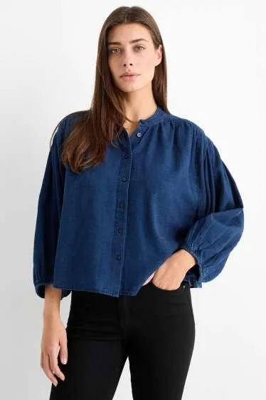 Blouse - denim look
