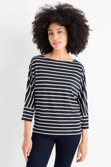 Long sleeve top - regular fit - striped