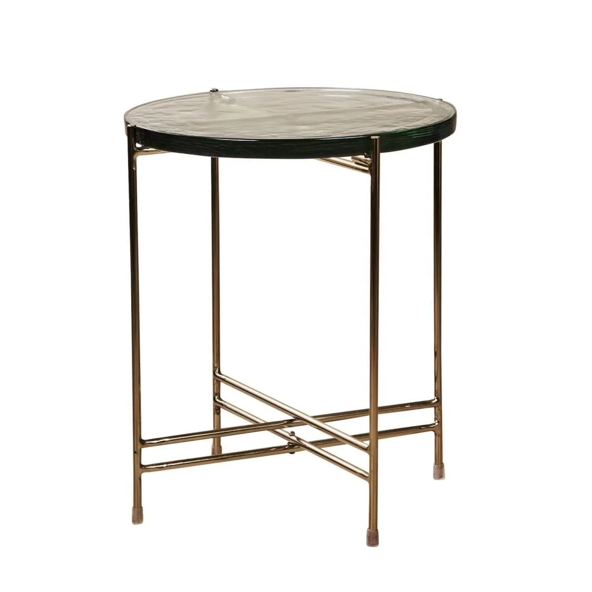 Beistelltisch 38 x 50 cm rund Casted Glass Clear