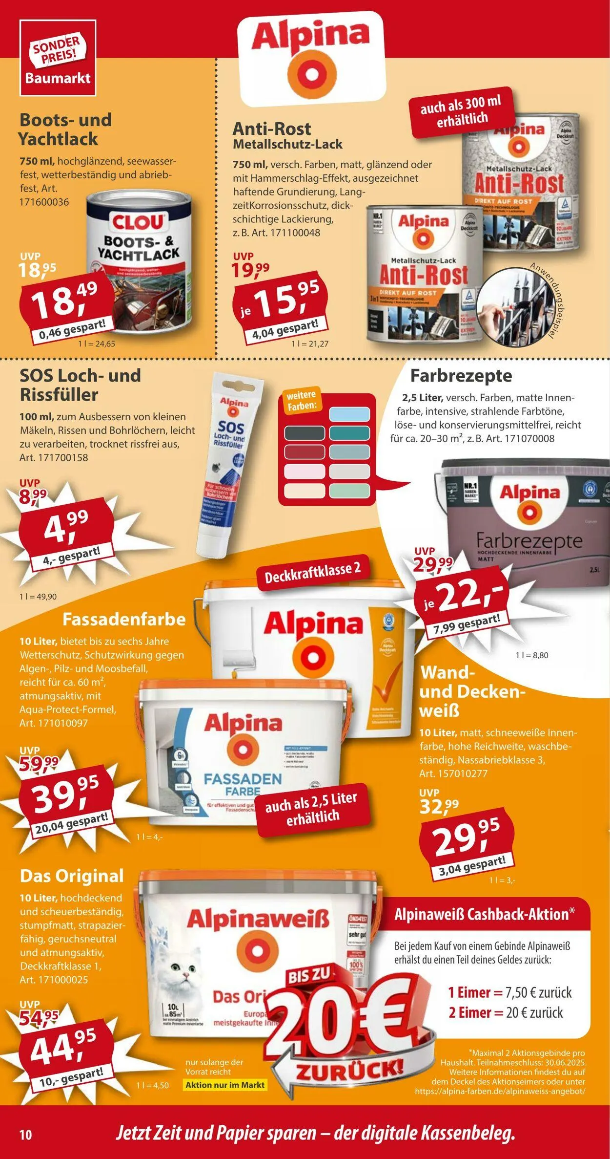 Sonderpreis Baumarkt Aktueller Prospekt von 17. März bis 30. März 2025 - Prospekt seite 10