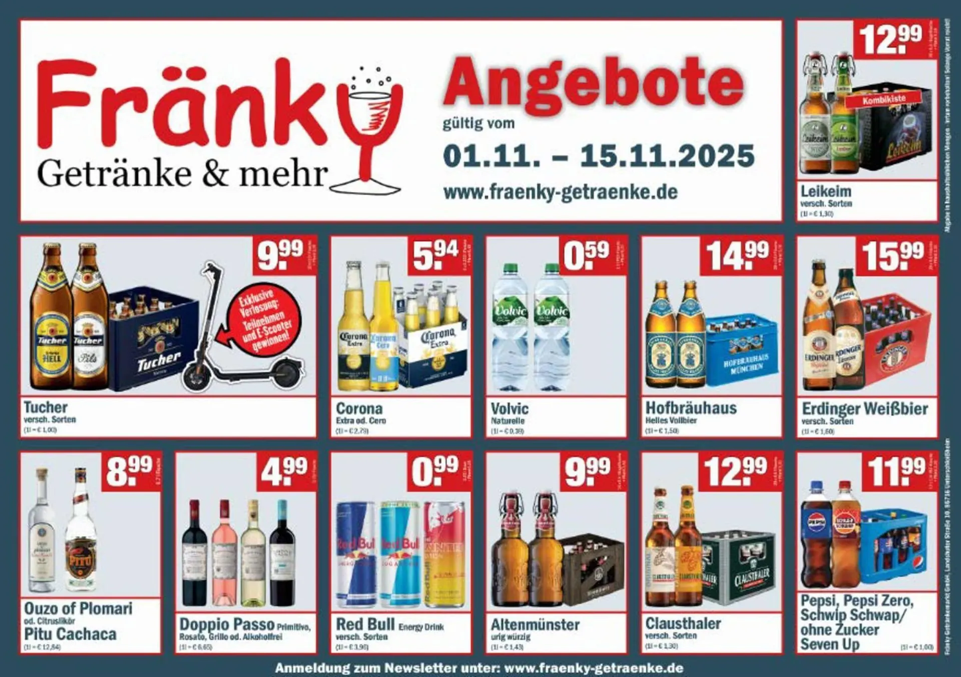 Fränky Getränke Prospekt von 3. November bis 15. November 2025 - Prospekt seite 1