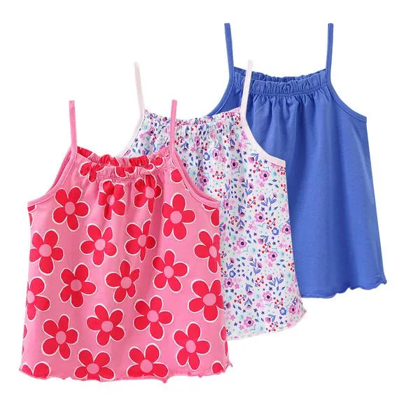 3 Mädchen Tops mit bunten Motiven