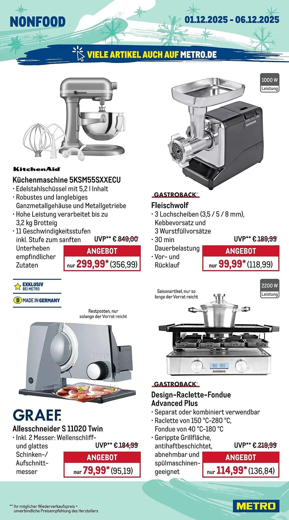 METRO Prospekt von 1. Dezember bis 6. Dezember 2025 - Prospekt seite 20