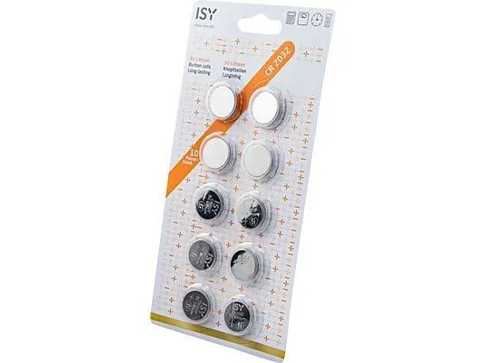 ISY IBA 3032 CR 2032 3V Knopfzelle, 3 Volt 10 Stück