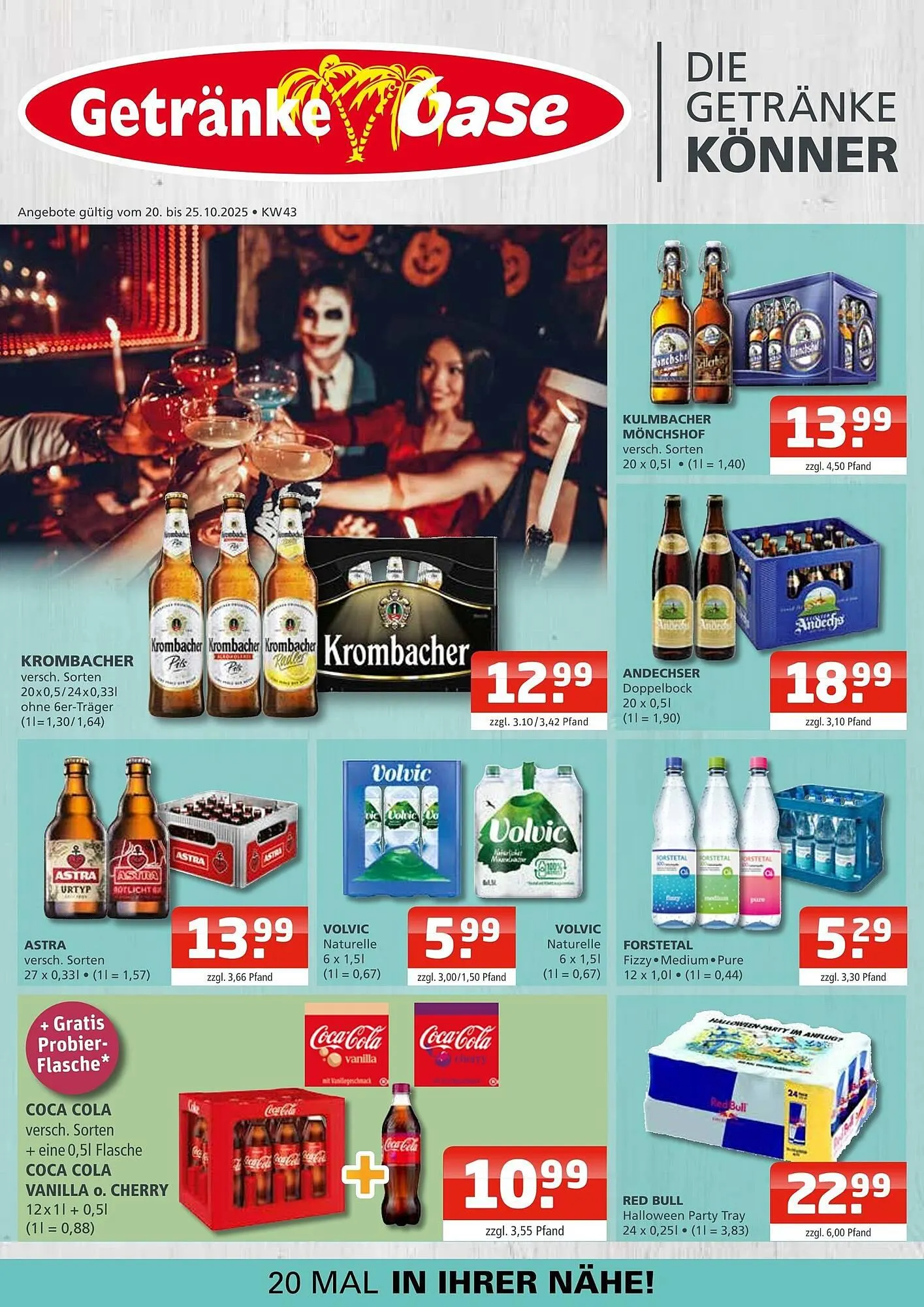 Getränke Oase Prospekt von 20. Oktober bis 25. Oktober 2025 - Prospekt seite 1