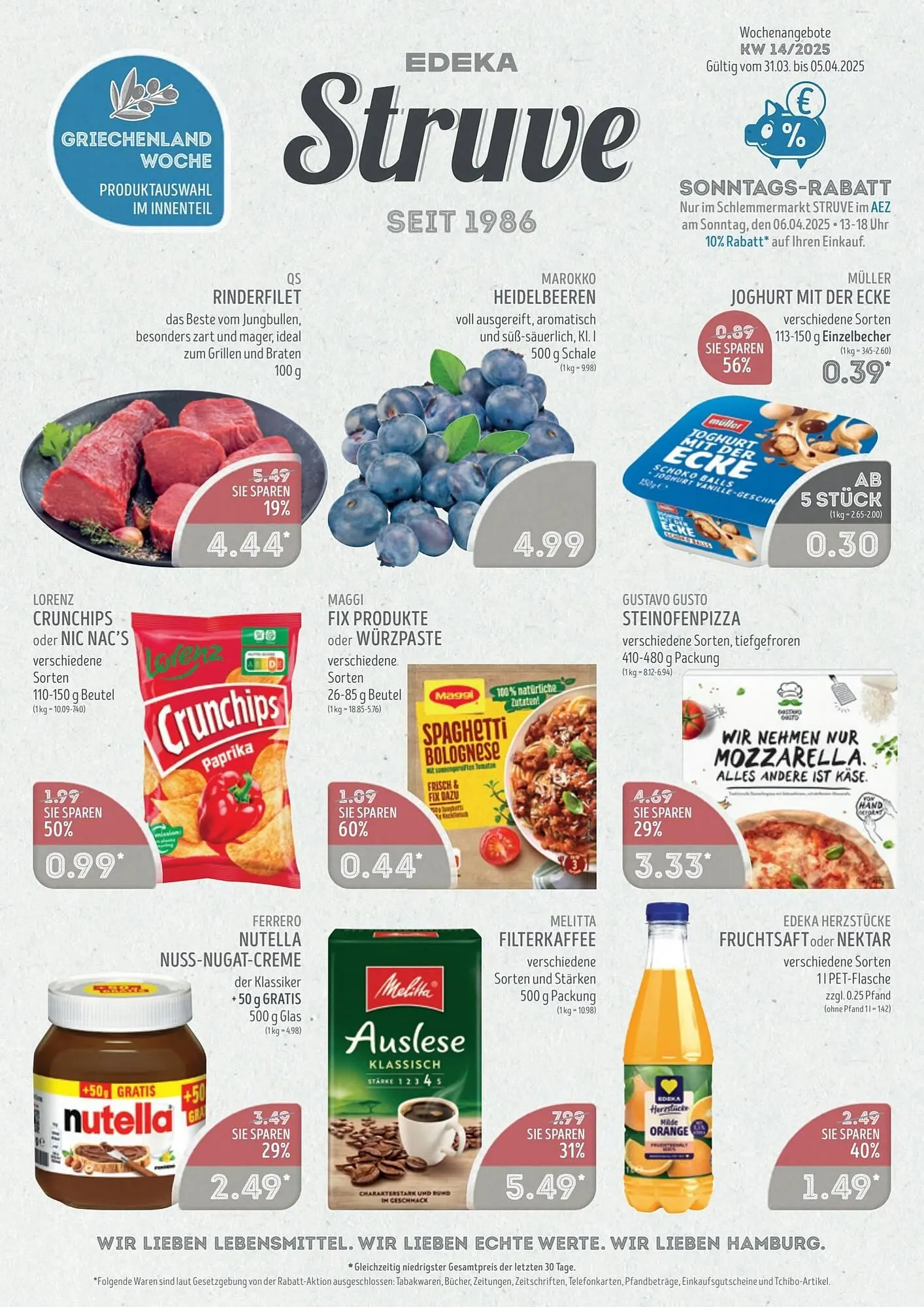 Edeka Struve Prospekt von 31. März bis 6. April 2025 - Prospekt seite 1