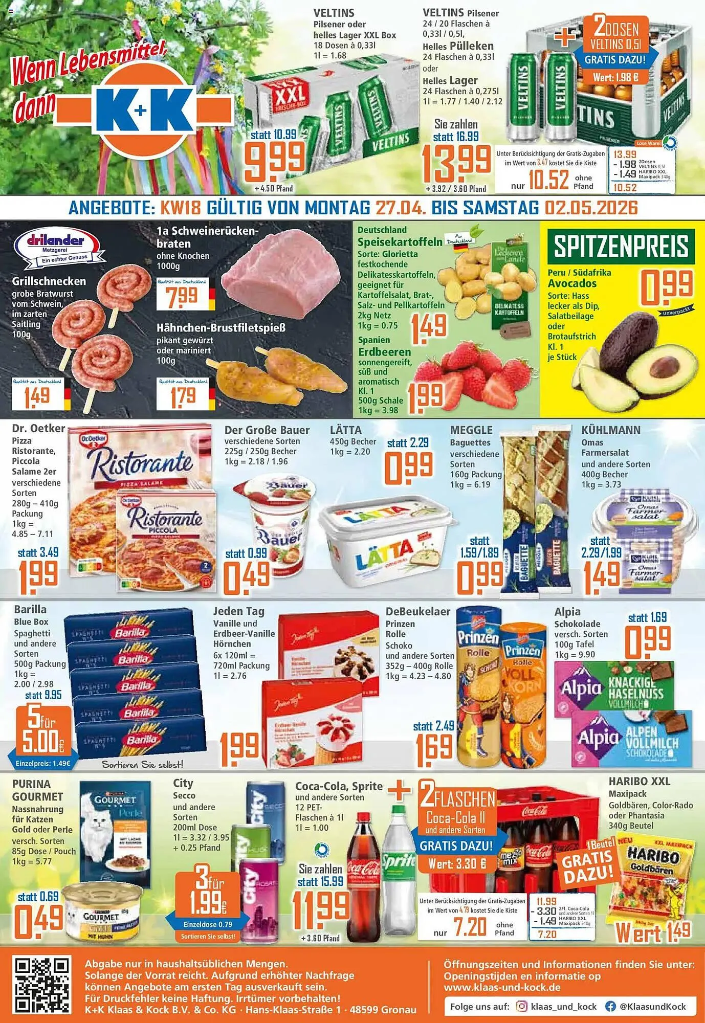 Klaas und Kock Prospekt von 27. April bis 2. Mai 2026 - Prospekt seite 1