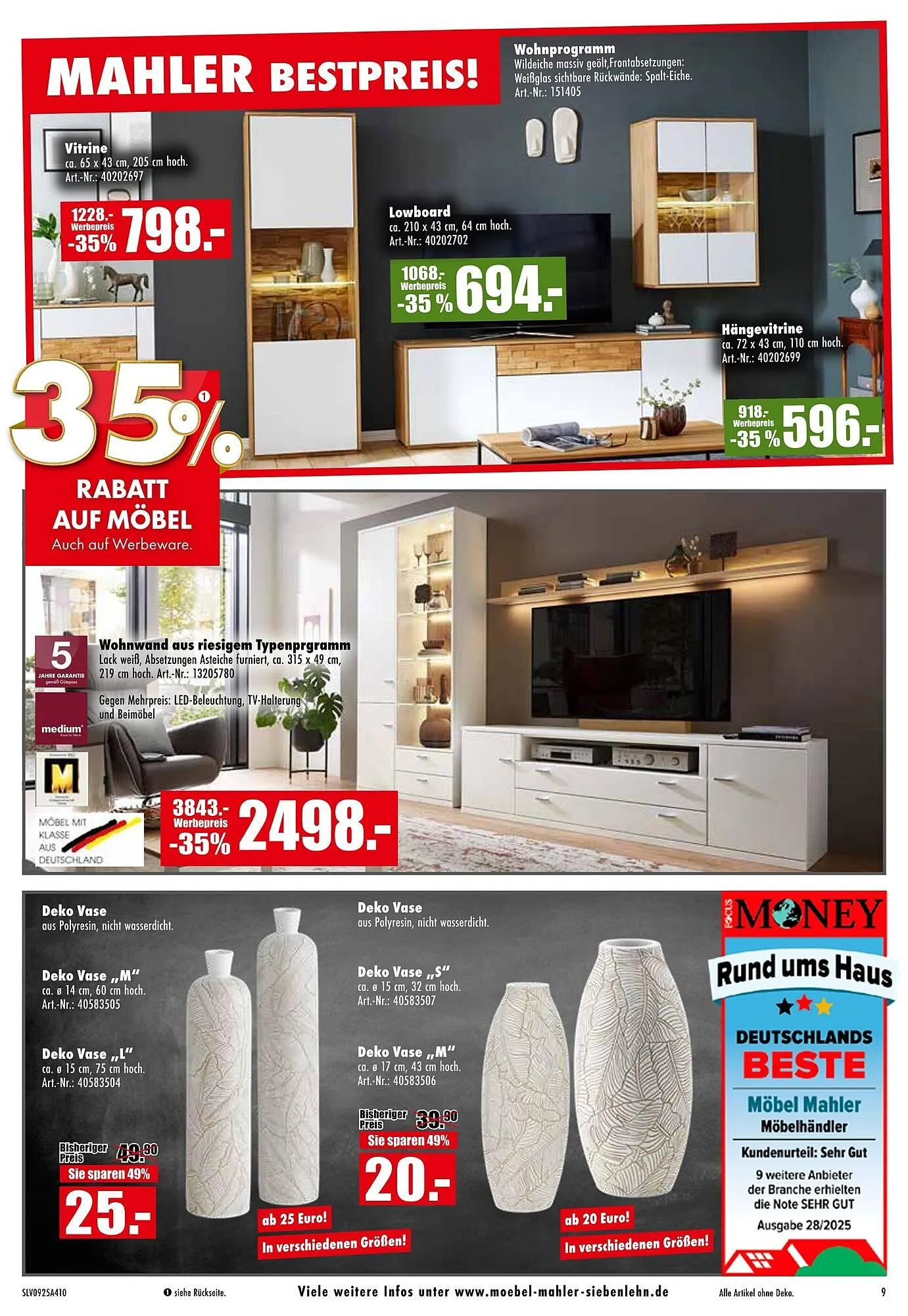 Möbel Mahler Katalog von 1. Oktober bis 28. Oktober 2025 - Prospekt seite 9
